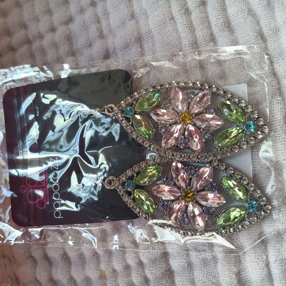 Elegant Silver and Multicolor Earrings